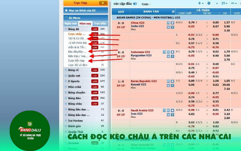 Cach doc keo Chau A tren cac nha cai Cách đọc kèo Châu Á trên các nhà cái