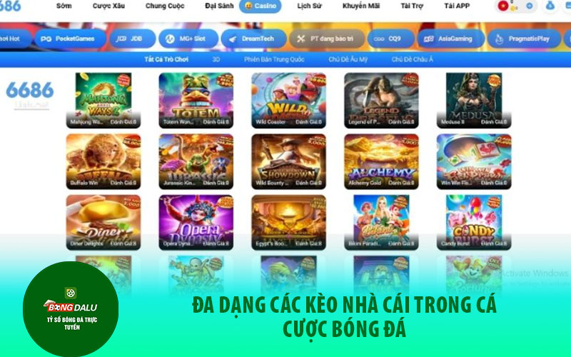 banca4 Đa dạng các kèo nhà cái trong cá cược bóng đá