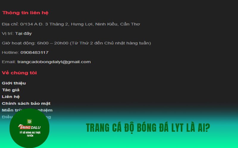 trang ca do bong da Trang cá độ bóng đá LYT là ai?