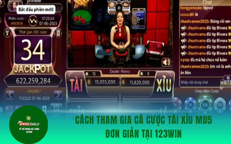 tai xiu 1 Cách tham gia cá cược tài xỉu MD5 đơn giản tại 123Win
