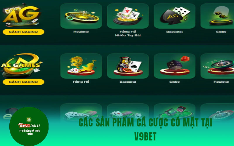 v9bet 1 Các sản phẩm cá cược có mặt tại V9bet