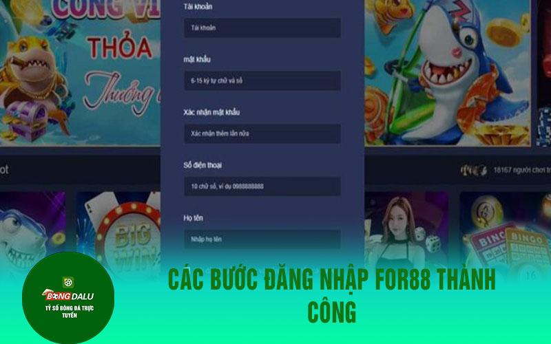 for888 Các bước đăng nhập For88 thành công