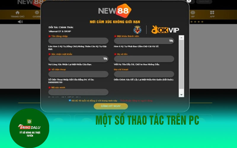 new88 Một số thao tác đăng nhập new88 trên PC