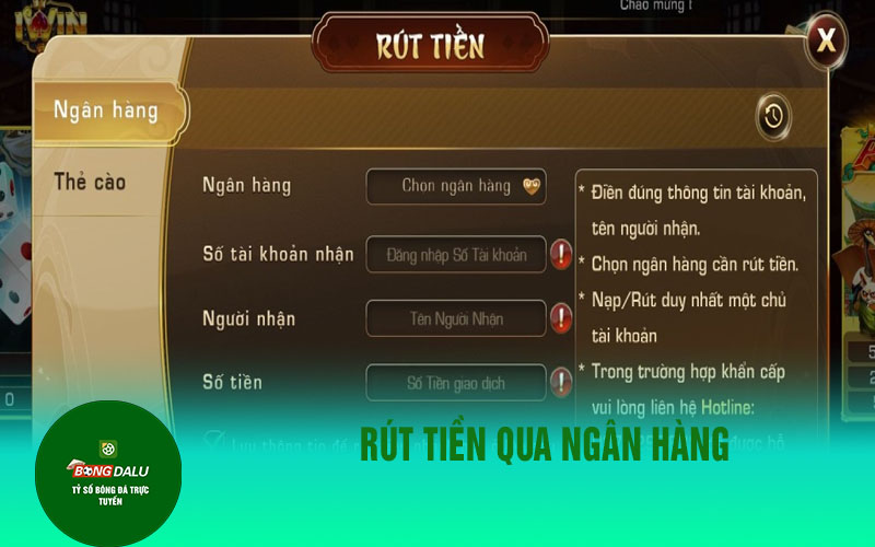 rut iwin Rút Tiền Qua Ngân Hàng