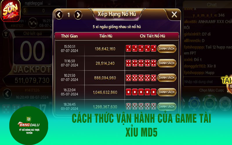 tai xiu md5 1 Cách thức vận hành của game Tài Xỉu MD5